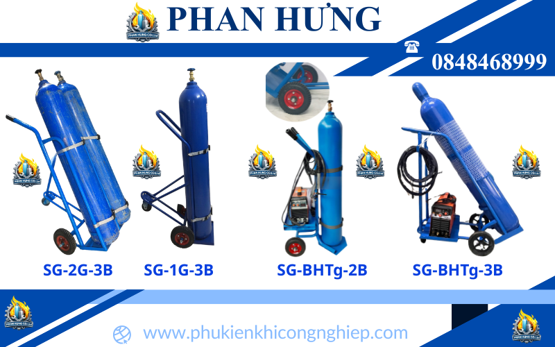 Tổng Hợp 15 Loại Xe Đẩy Bình Khí Oxy, Nitơ, Argon, CO2, Gió Đá Giá Rẻ (10)