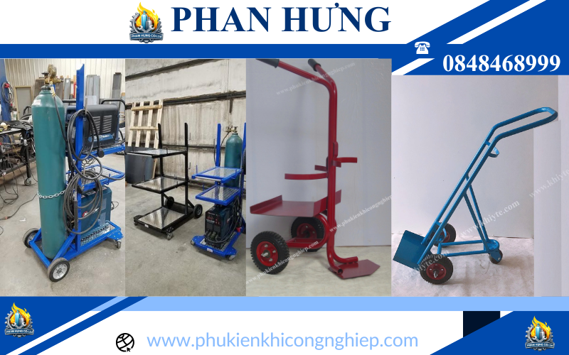 Tổng Hợp 15 Loại Xe Đẩy Bình Khí Oxy, Nitơ, Argon, CO2, Gió Đá Giá Rẻ (2)