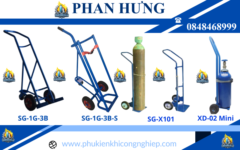 Tổng Hợp 15 Loại Xe Đẩy Bình Khí Oxy, Nitơ, Argon, CO2, Gió Đá Giá Rẻ (3)