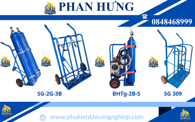 Tổng Hợp 15 Loại Xe Đẩy Bình Khí Oxy, Nitơ, Argon, CO2, Gió Đá Giá Rẻ (5)
