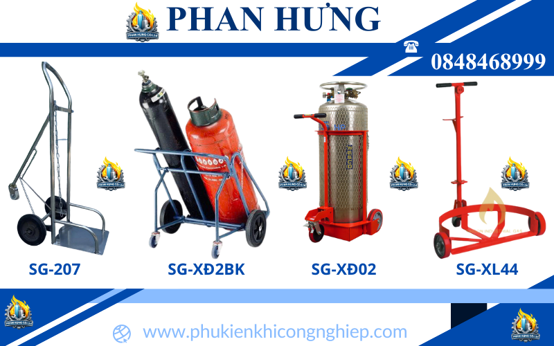 Tổng Hợp 15 Loại Xe Đẩy Bình Khí Oxy, Nitơ, Argon, CO2, Gió Đá Giá Rẻ (6)