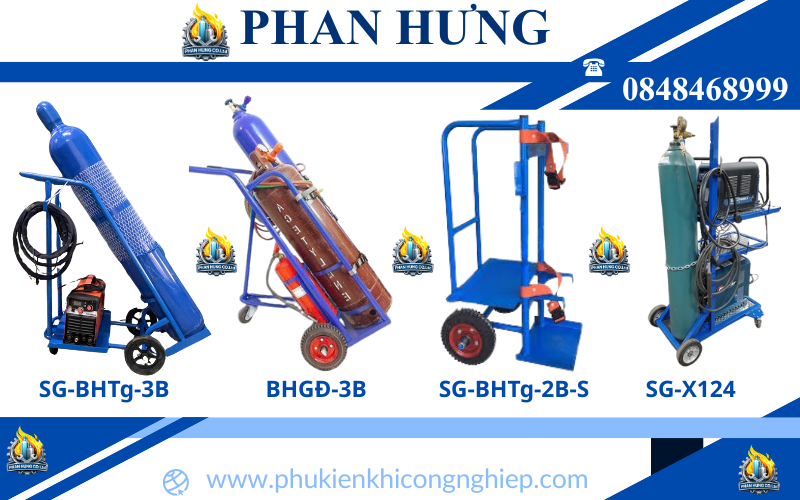 Tổng Hợp 15 Loại Xe Đẩy Bình Khí Oxy, Nitơ, Argon, CO2, Gió Đá Giá Rẻ (7)